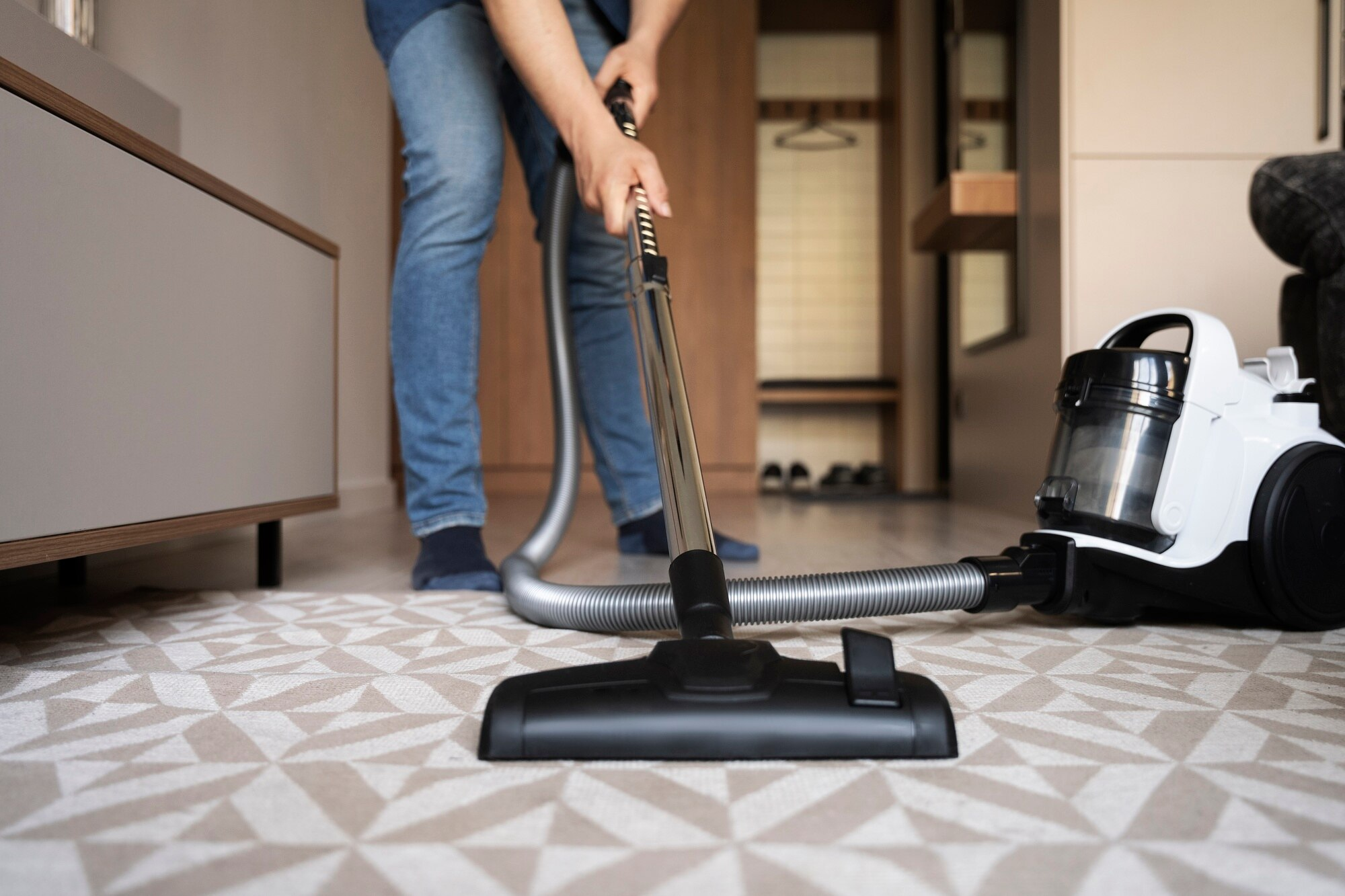 Vacuuming carpets and upholstered furniture